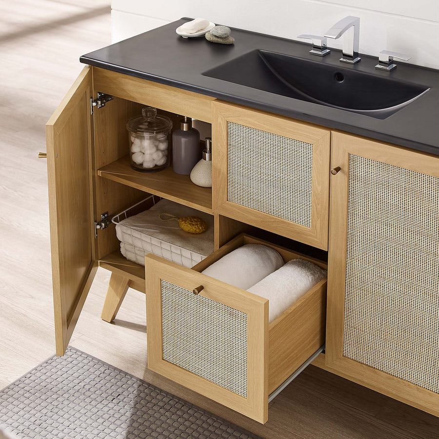 Wren 48" Single Sink Bathroom Vanity in Oak Black