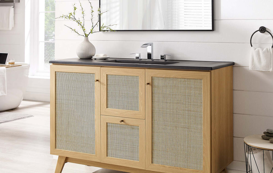 Wren 48" Single Sink Bathroom Vanity in Oak Black