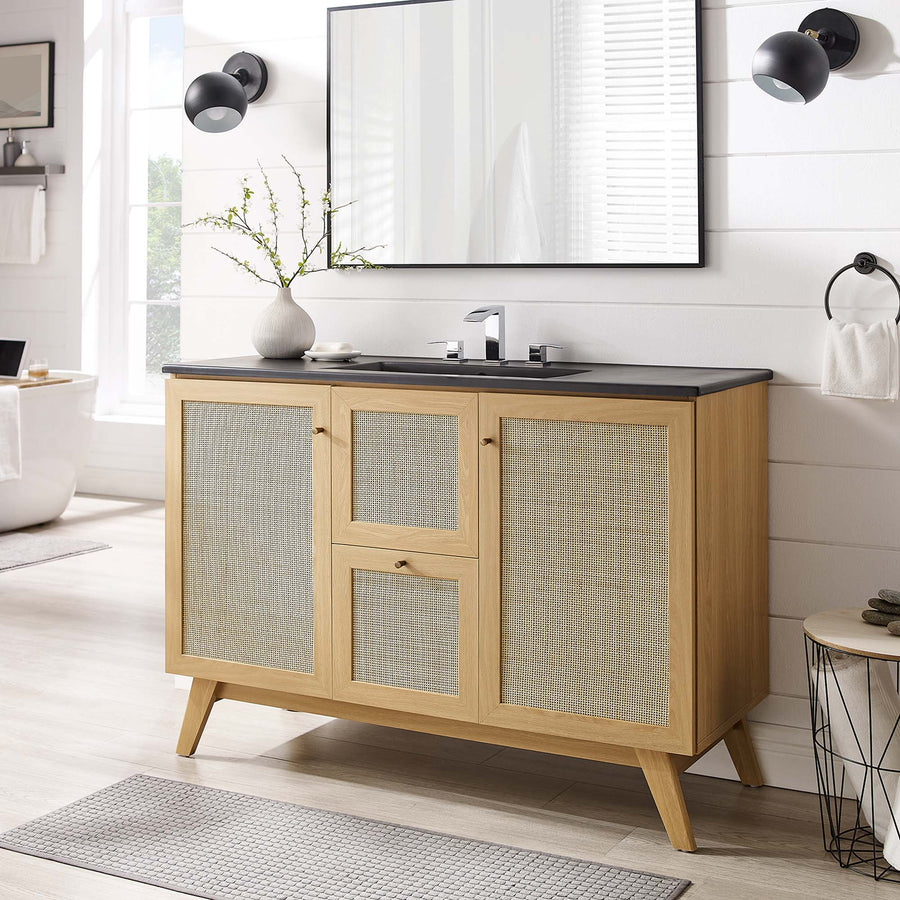 Wren 48" Single Sink Bathroom Vanity in Oak Black