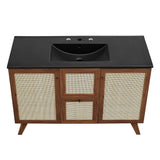 Wren 48" Single Sink Bathroom Vanity in Walnut Black