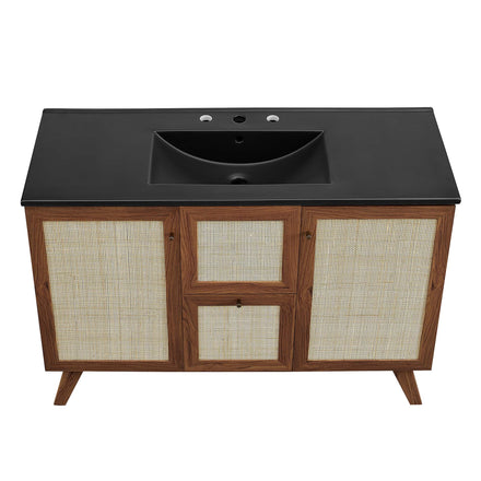 Soma 48" Single Sink Bathroom Vanity in Walnut Black