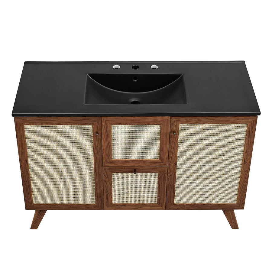 Wren 48" Single Sink Bathroom Vanity in Walnut Black