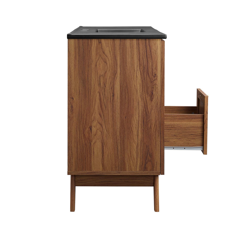 Wren 48" Single Sink Bathroom Vanity in Walnut Black