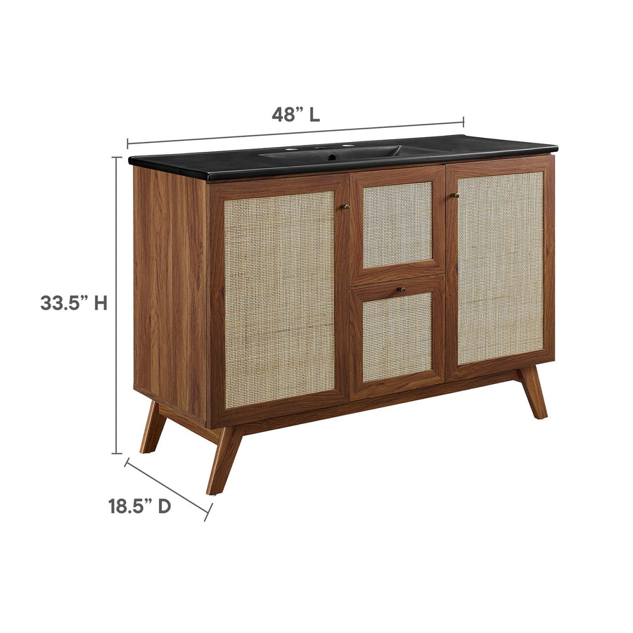 Wren 48" Single Sink Bathroom Vanity in Walnut Black