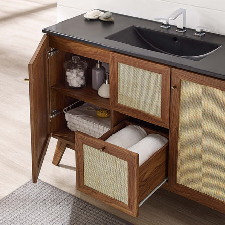 Soma 48" Single Sink Bathroom Vanity in Walnut Black