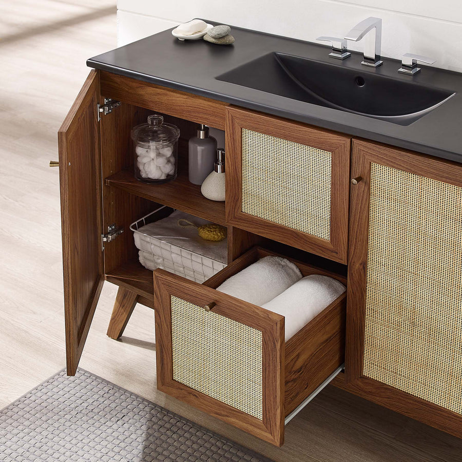 Wren 48" Single Sink Bathroom Vanity in Walnut Black