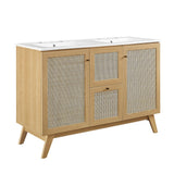 Wren 48" Double Sink Bathroom Vanity in Oak White