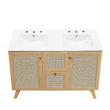 Wren 48" Double Sink Bathroom Vanity in Oak White