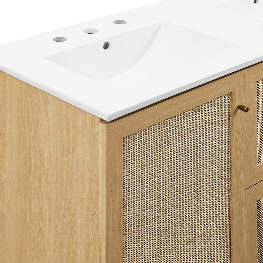 Wren 48" Double Sink Bathroom Vanity in Oak White
