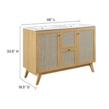 Wren 48" Double Sink Bathroom Vanity in Oak White