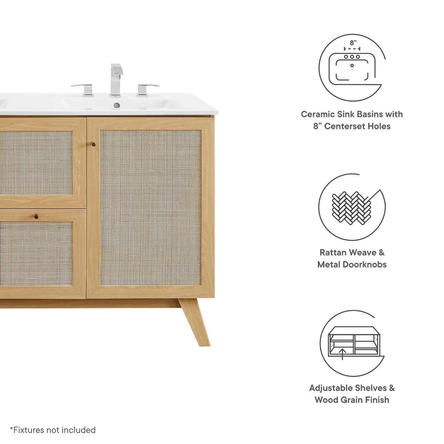 Soma 48" Double Sink Bathroom Vanity by Furniture For America