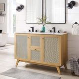 Wren 48" Double Sink Bathroom Vanity in Oak White
