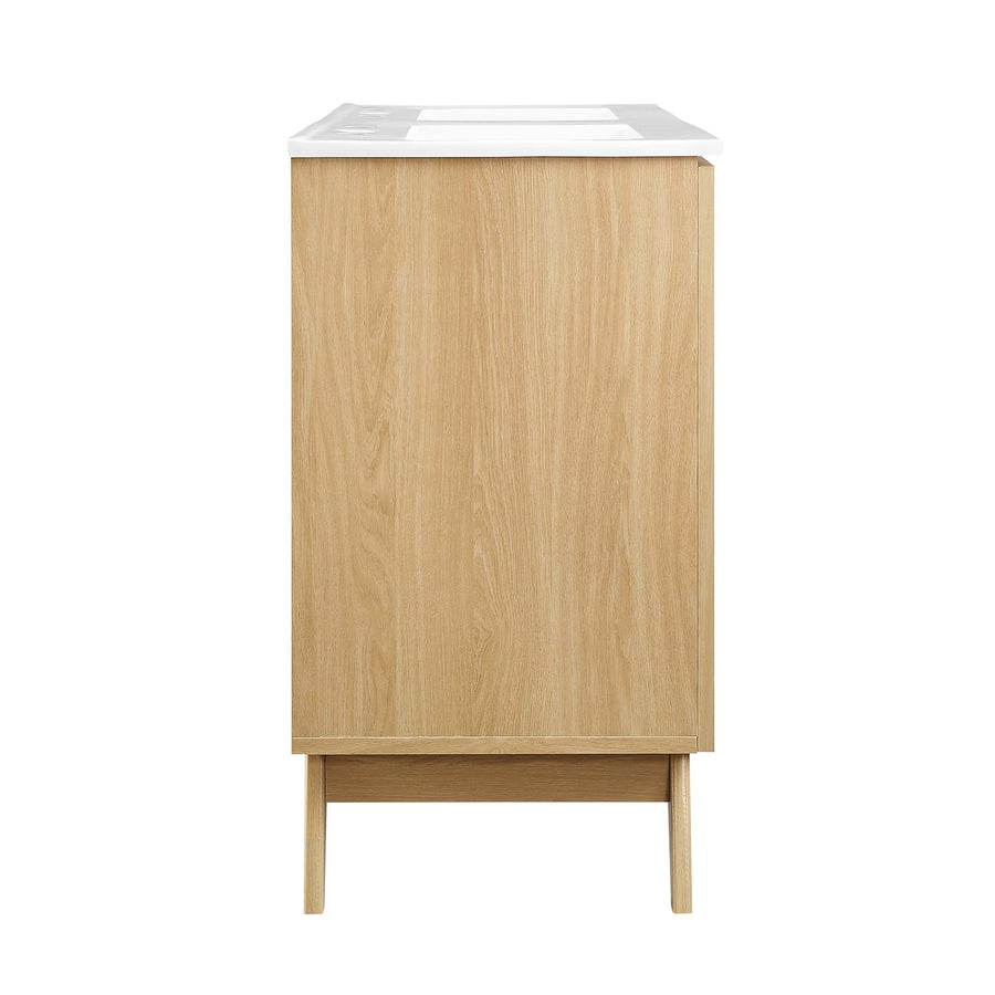 Wren 48" Double Sink Bathroom Vanity in Oak White