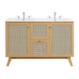 Wren 48" Double Sink Bathroom Vanity in Oak White