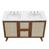 Wren 48" Double Sink Bathroom Vanity in Walnut White