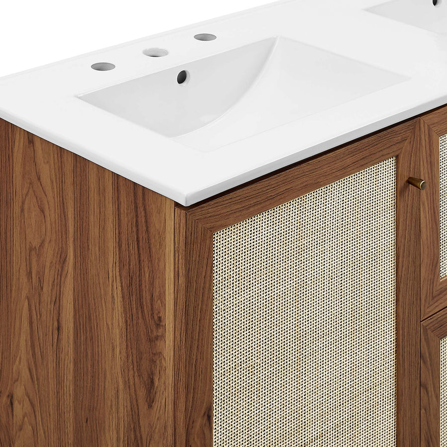 Wren 48" Double Sink Bathroom Vanity in Walnut White