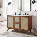 Wren 48" Double Sink Bathroom Vanity in Walnut White