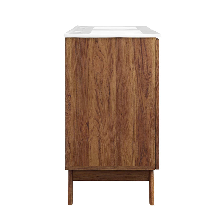 Wren 48" Double Sink Bathroom Vanity in Walnut White