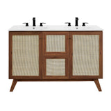 Wren 48" Double Sink Bathroom Vanity in Walnut White