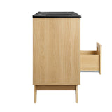 Wren 48" Double Sink Bathroom Vanity in Oak Black