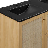 Wren 48" Double Sink Bathroom Vanity in Oak Black