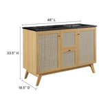 Wren 48" Double Sink Bathroom Vanity in Oak Black