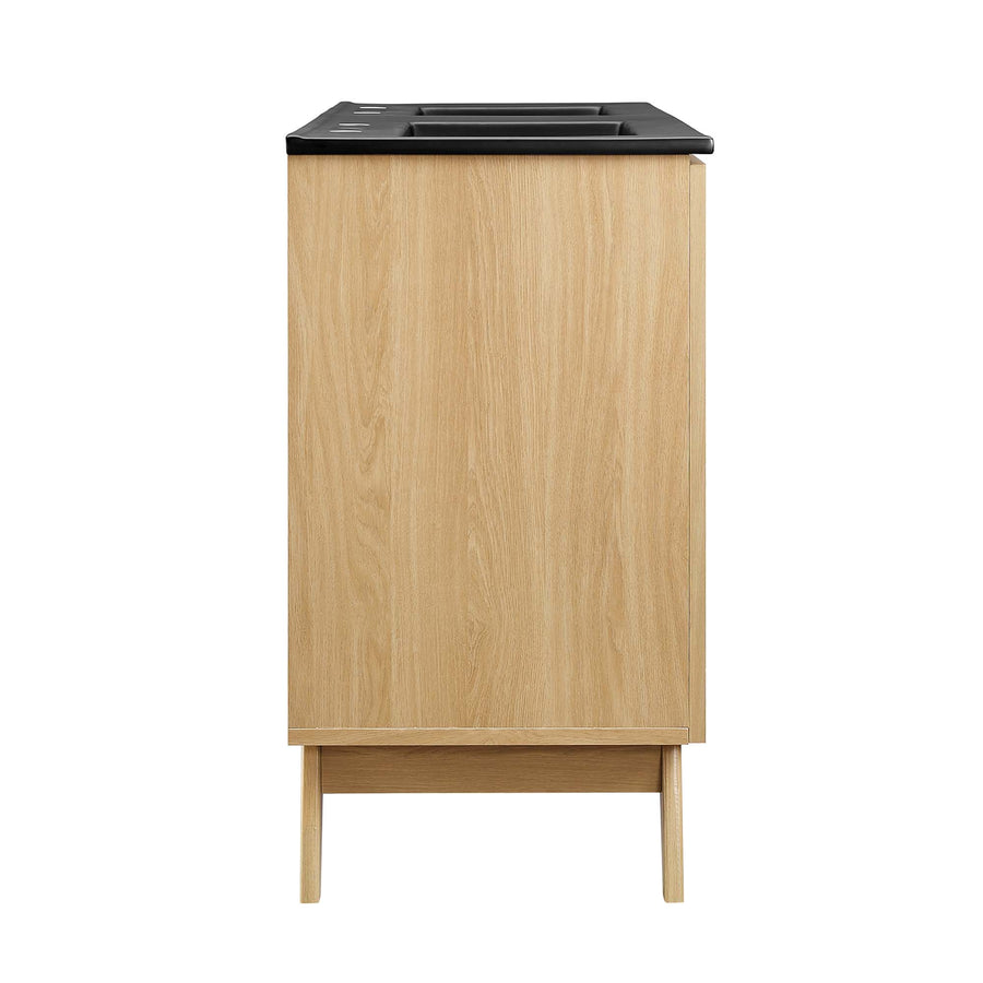 Wren 48" Double Sink Bathroom Vanity in Oak Black