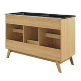 Wren 48" Double Sink Bathroom Vanity in Oak Black