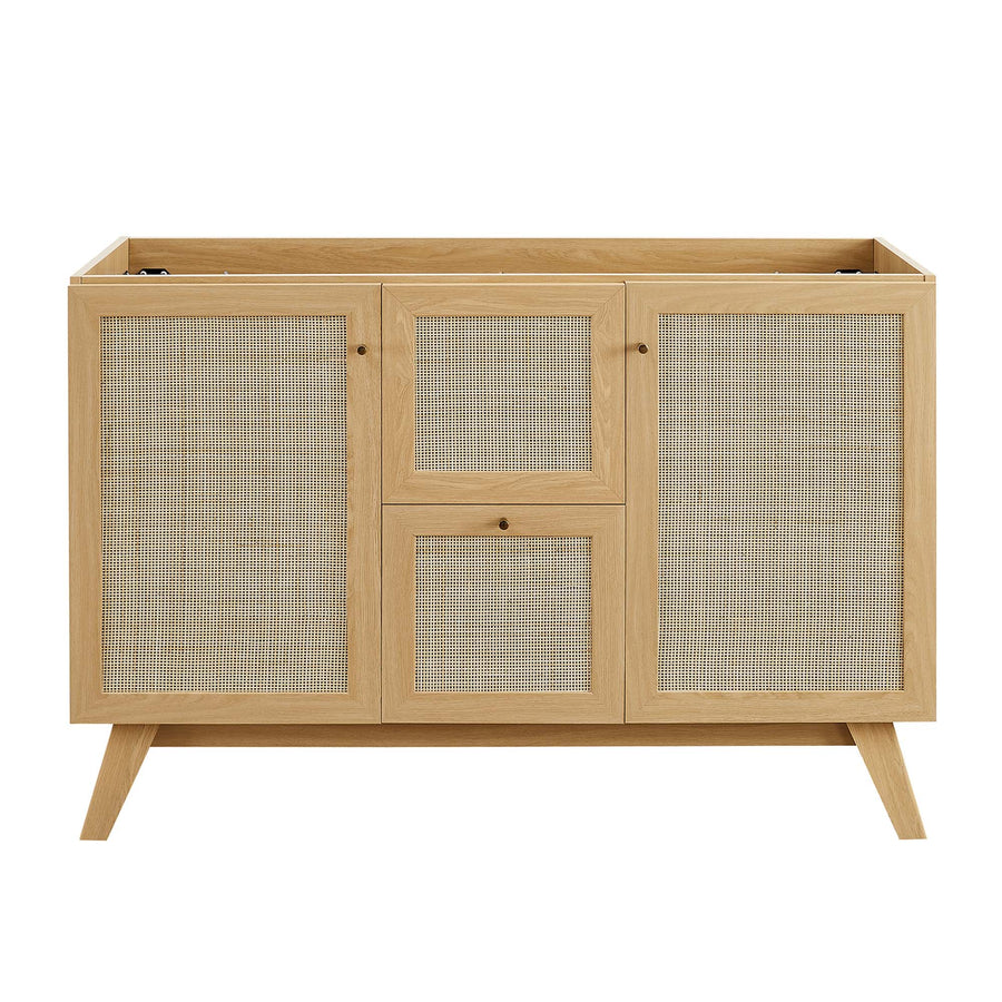 Wren 48" Double Sink Bathroom Vanity in Oak Black