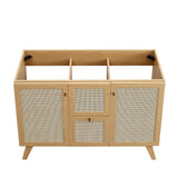 Wren 48" Double Sink Bathroom Vanity in Oak Black