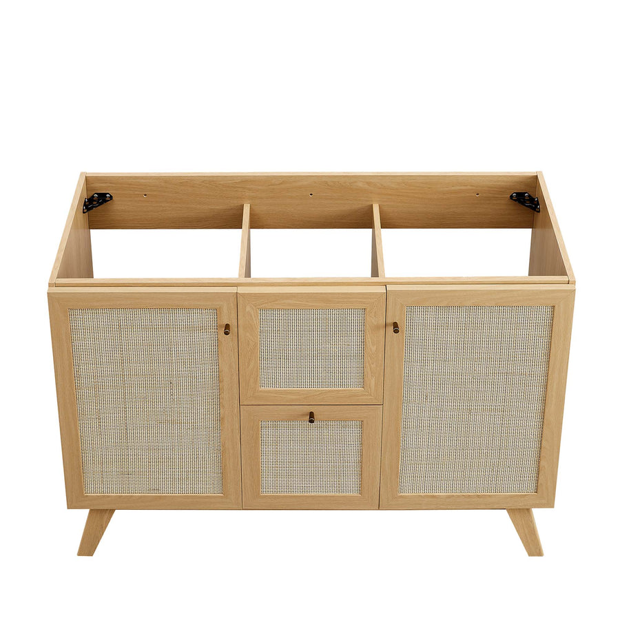Wren 48" Double Sink Bathroom Vanity in Oak Black