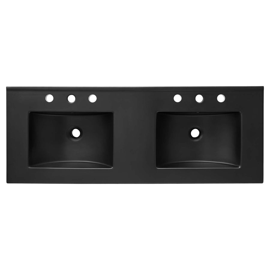 Wren 48" Double Sink Bathroom Vanity in Oak Black