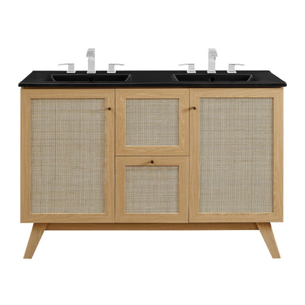 Soma 48" Double Sink Bathroom Vanity in Oak Black