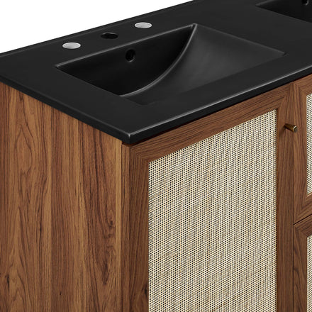 Soma 48" Double Sink Bathroom Vanity in Walnut Black