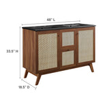 Wren 48" Double Sink Bathroom Vanity in Walnut Black