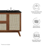 Wren 48" Double Sink Bathroom Vanity in Walnut Black