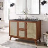 Wren 48" Double Sink Bathroom Vanity in Walnut Black