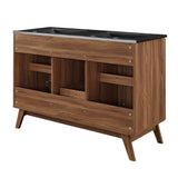 Wren 48" Double Sink Bathroom Vanity in Walnut Black