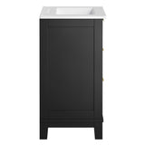 Tobin 24" Solid Wood Bathroom Vanity in Black White