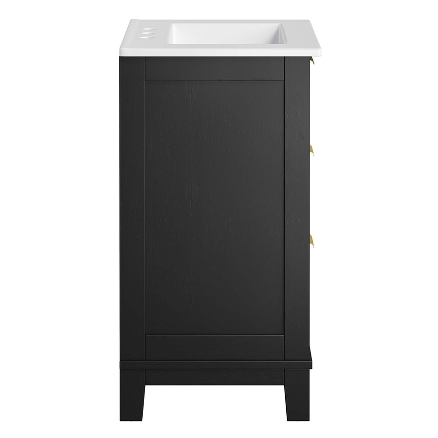 Tobin 24" Solid Wood Bathroom Vanity in Black White