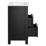 Tobin 24" Solid Wood Bathroom Vanity in Black White
