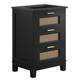 Tobin 24" Solid Wood Bathroom Vanity Cabinet in Black Black