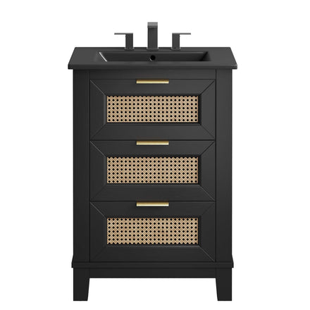 Dixie 24" Solid Wood Bathroom Vanity Cabinet in Black Black