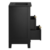 Tobin 24" Solid Wood Bathroom Vanity Cabinet in Black Black