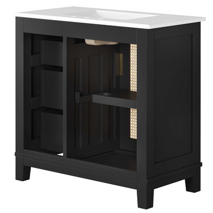 Dixie 36" Solid Wood Bathroom Vanity Cabinet by Furniture For America