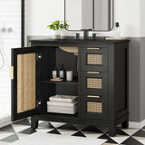 Tobin 36" Solid Wood Bathroom Vanity Cabinet in Black Black