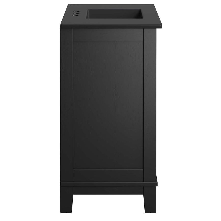 Tobin 36" Solid Wood Bathroom Vanity Cabinet in Black Black