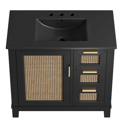 Dixie 36" Solid Wood Bathroom Vanity Cabinet by Furniture For America