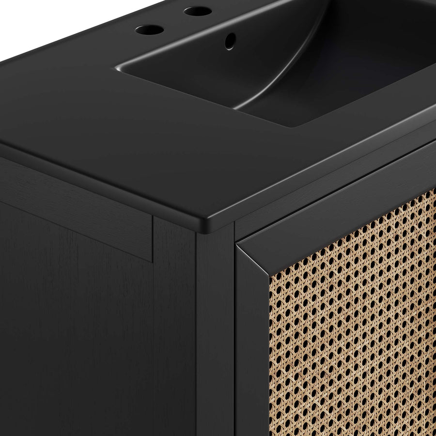 Tobin 36" Solid Wood Bathroom Vanity Cabinet in Black Black