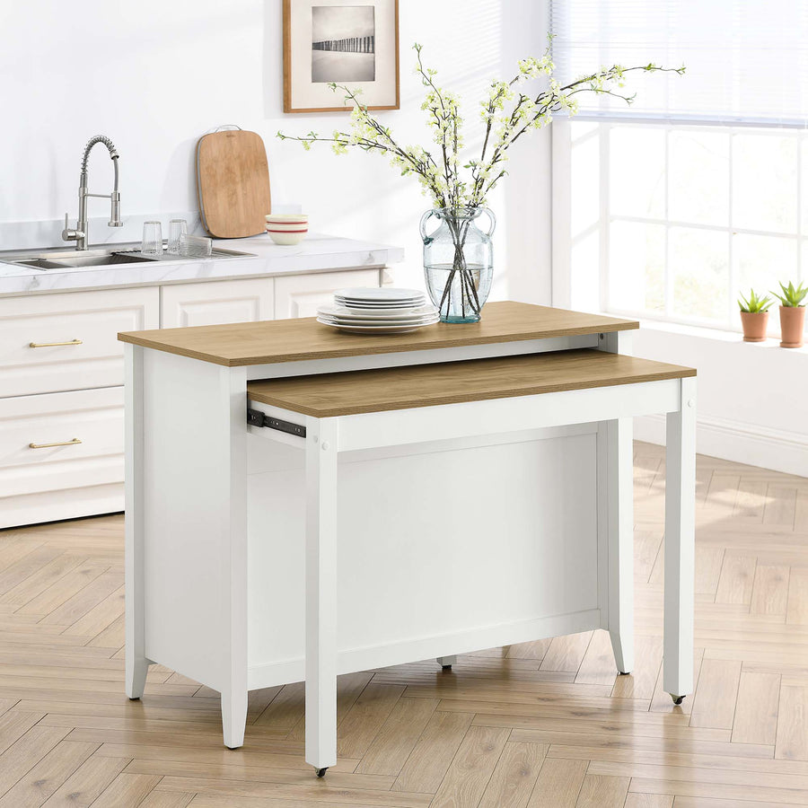 Hayes Kitchen Island in Oak White